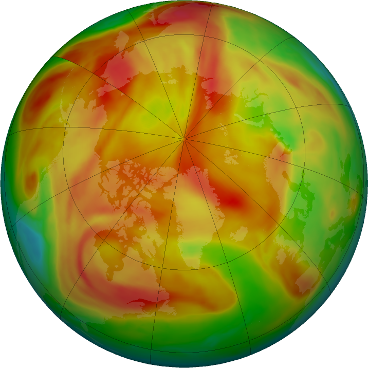 Arctic ozone map for 07 April 2018